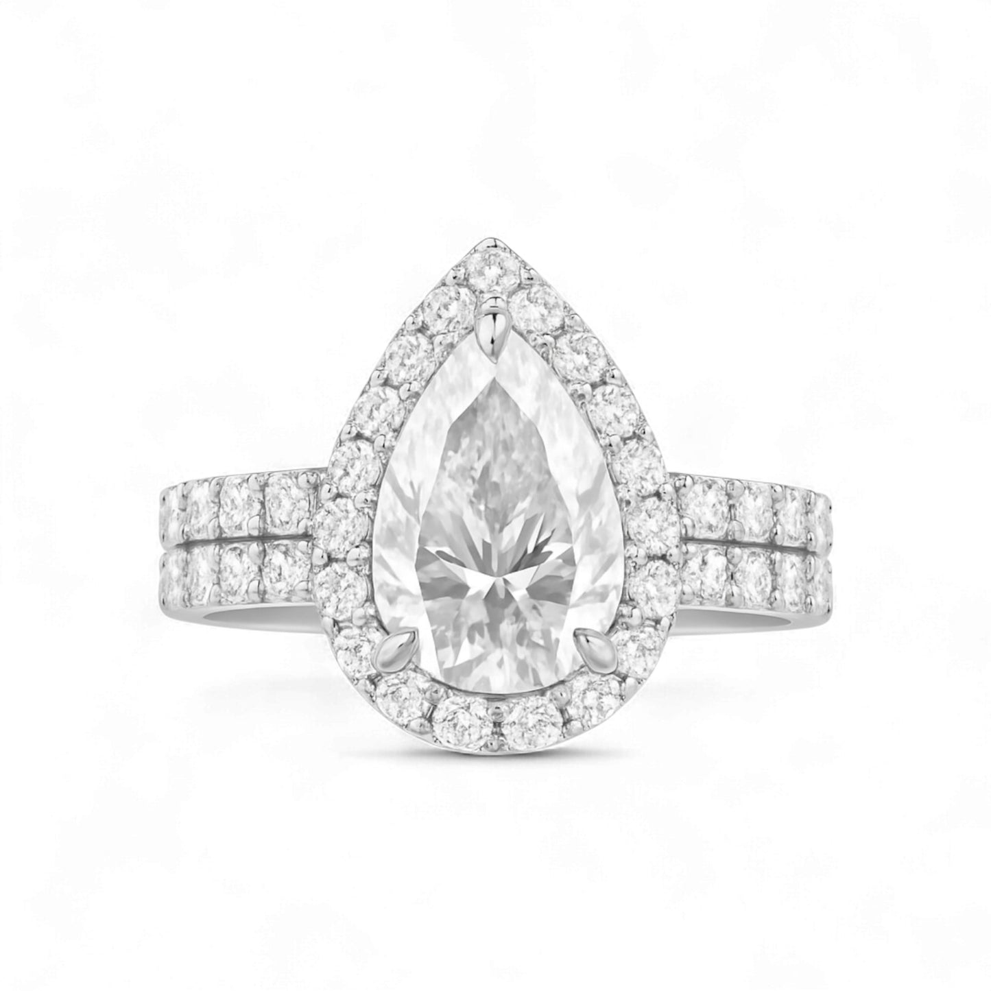 Ola Pear Cut Moissanite Bride Set in 925 Sterling Silver
