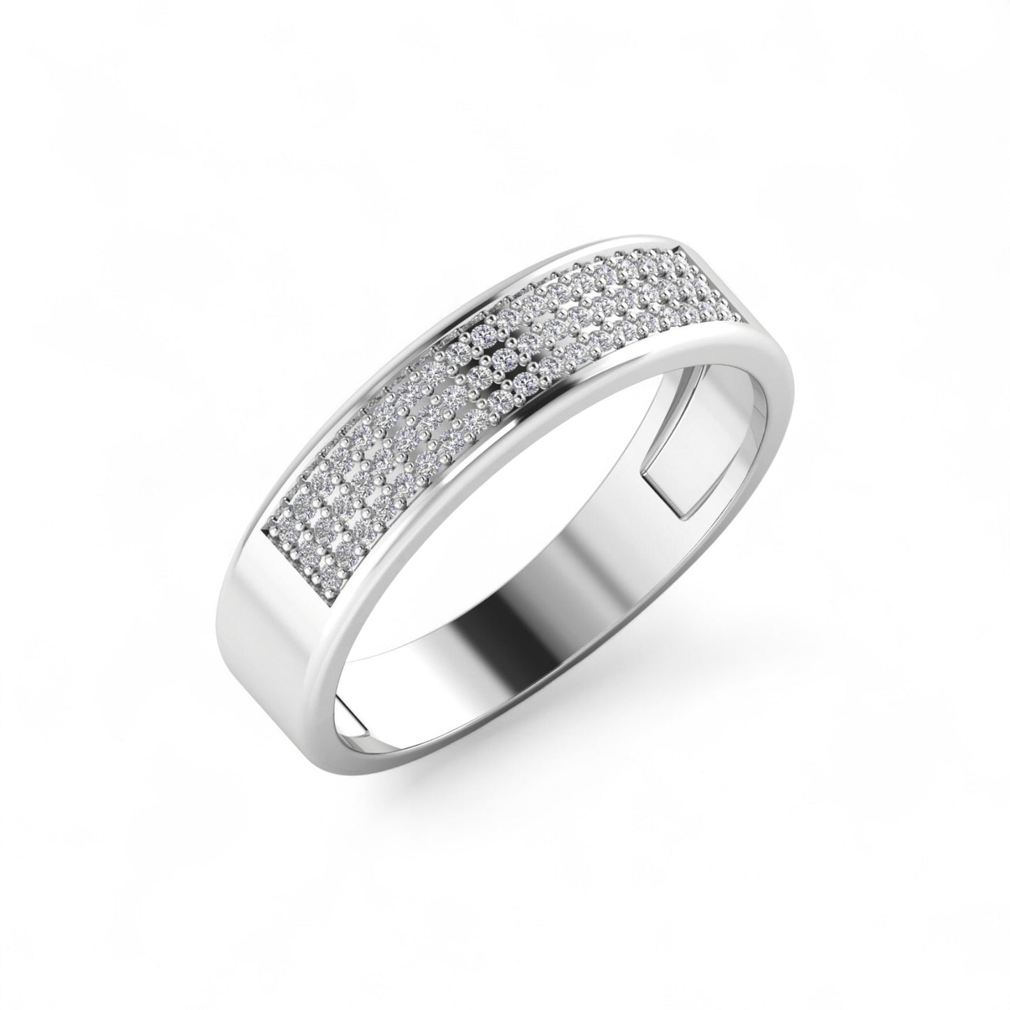Nnamdi Pave Natural Diamond Band in 10K Gold