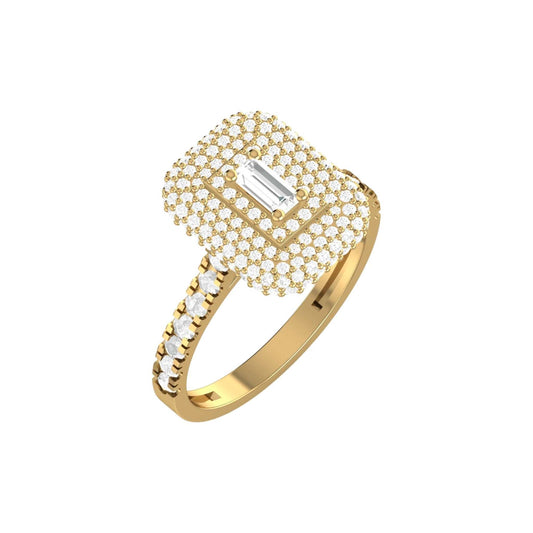 Sofia Baguette Cut Diamond Engagement Ring in 18KT Gold