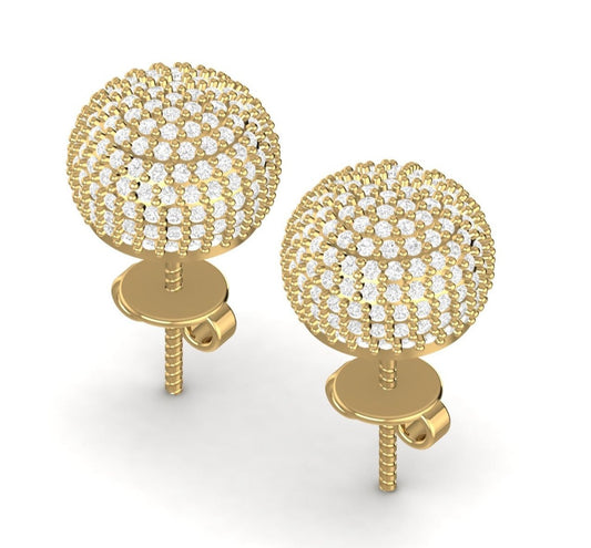 Superstar Ball Diamond Studs in 18K Gold