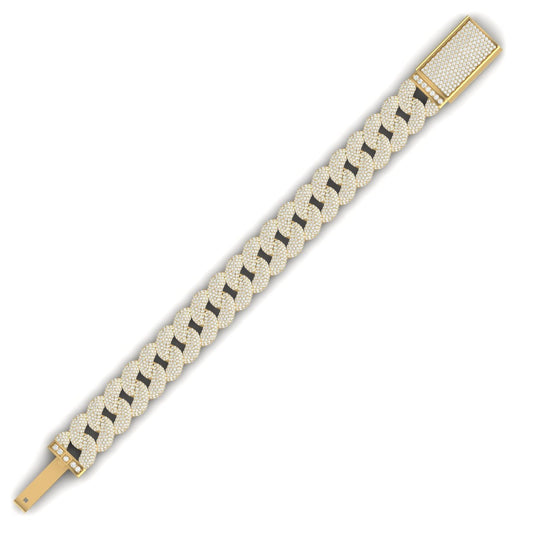 Cuban Link Diamond Bracelet in 18K Gold