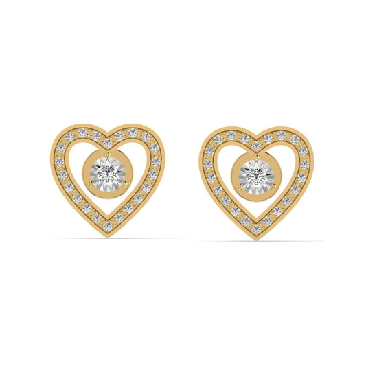 Eternal Heart Studs in 18K Gold
