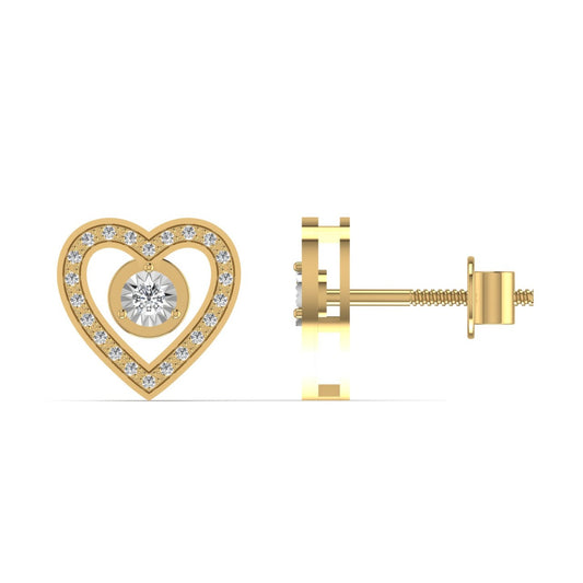 Eternal Heart Studs in 18K Gold