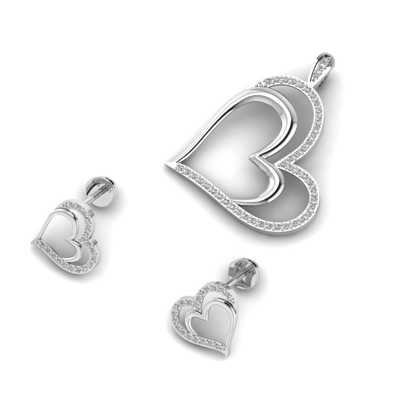 Graceful Heart Studs in 18K Gold