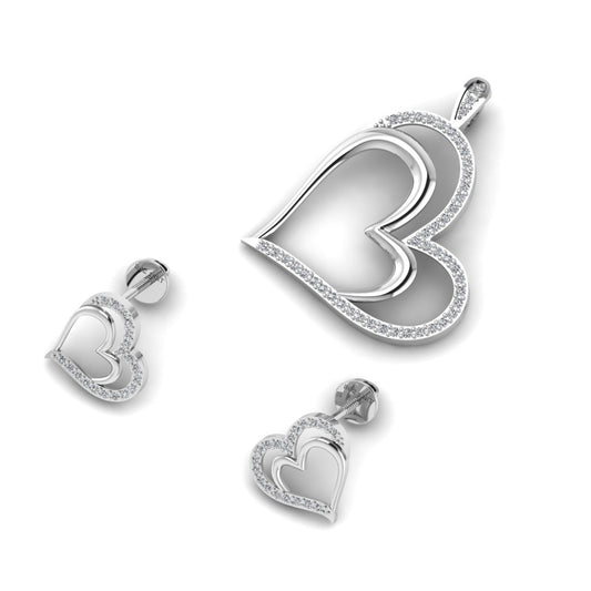 Graceful Heart Studs in 18K Gold