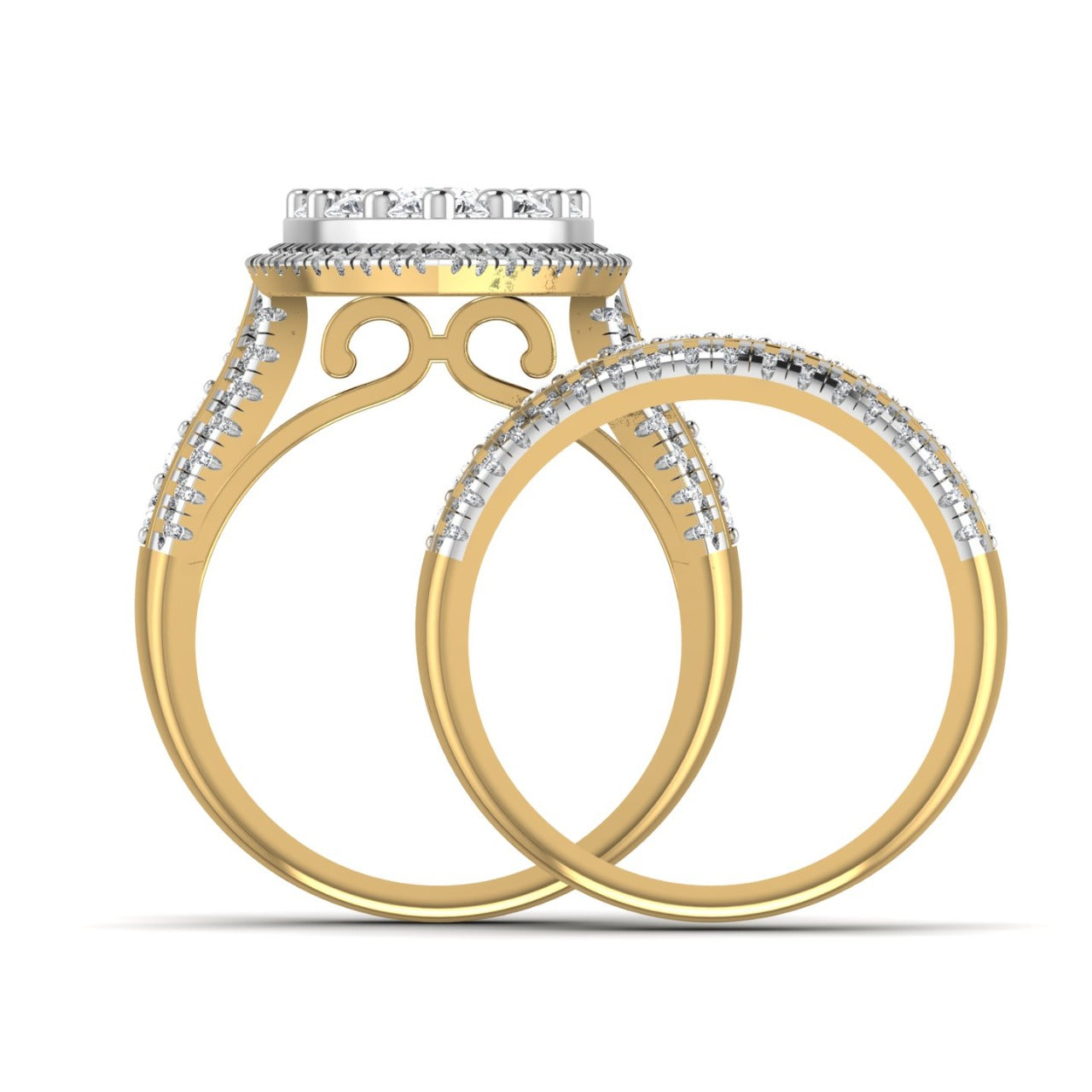 Amanda Pear Cut Diamond Bridal Set in 18K Gold