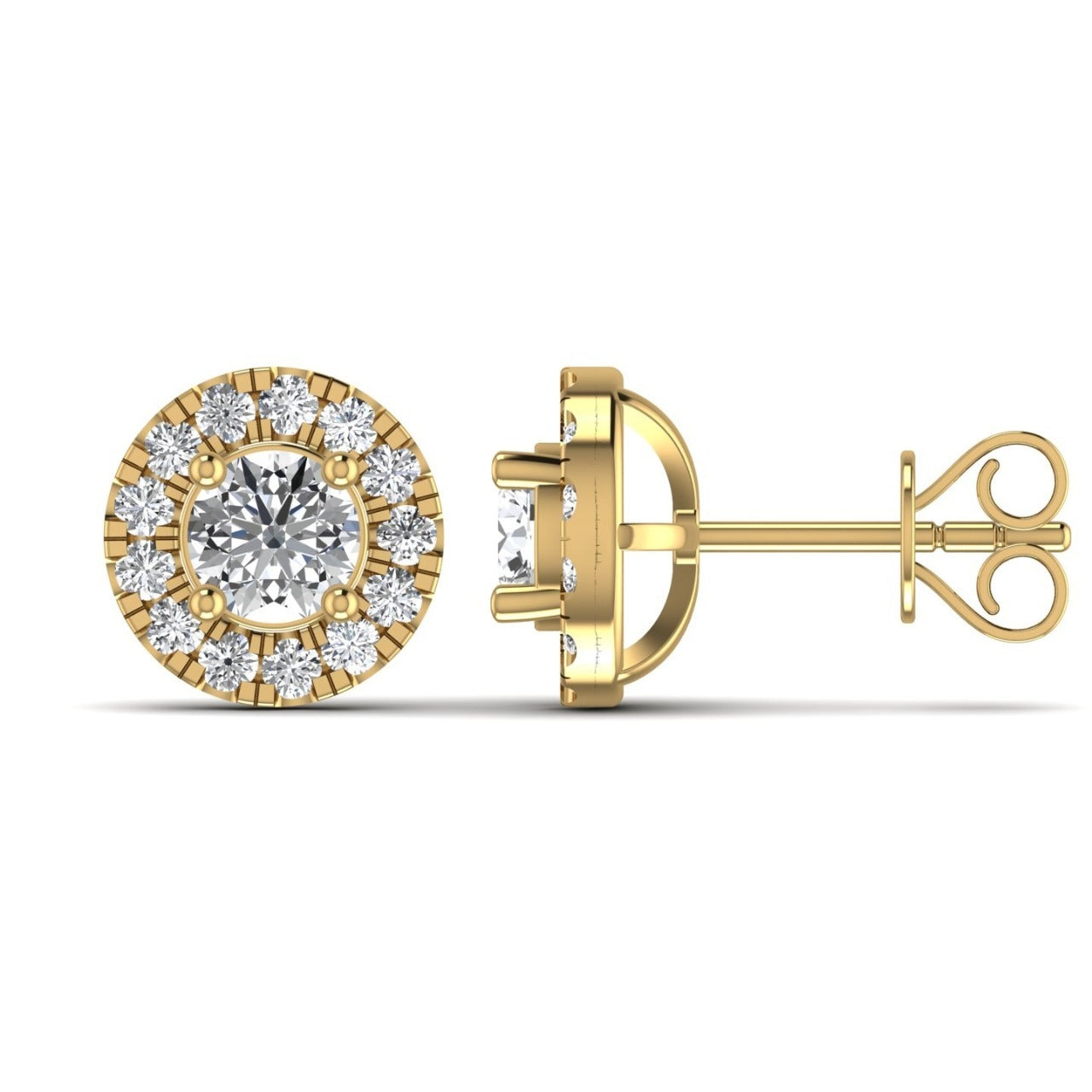 Tania Natural Diamond Stud Earrings in 18K Gold