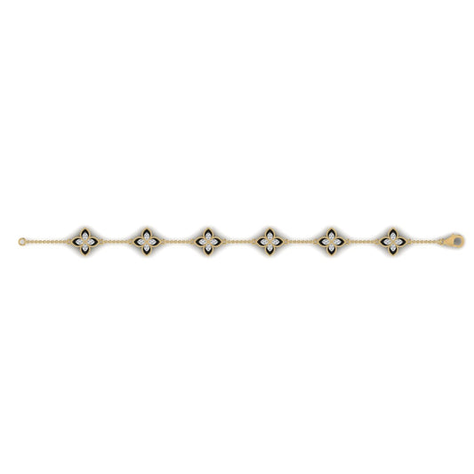 6 Clover Dual Diamond Bracelet in 18K Gold