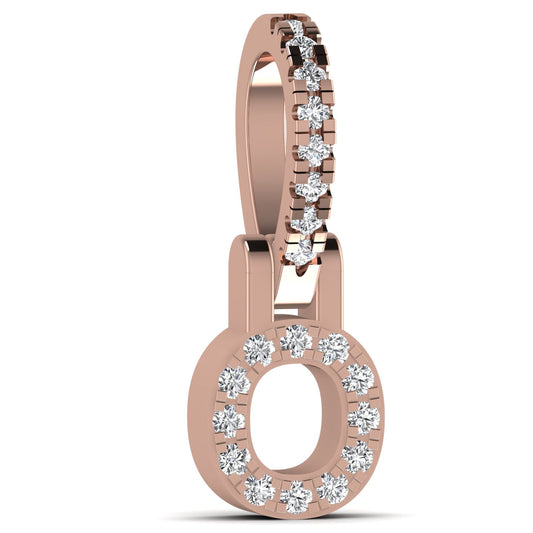 Mini 0.11ct Initial Diamond Pendant in 18K Gold