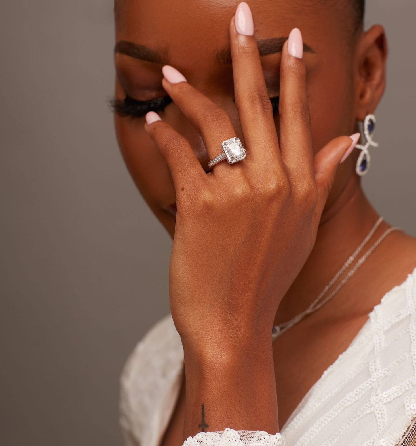 Florence Moissanite Engagement Ring in 18K Gold