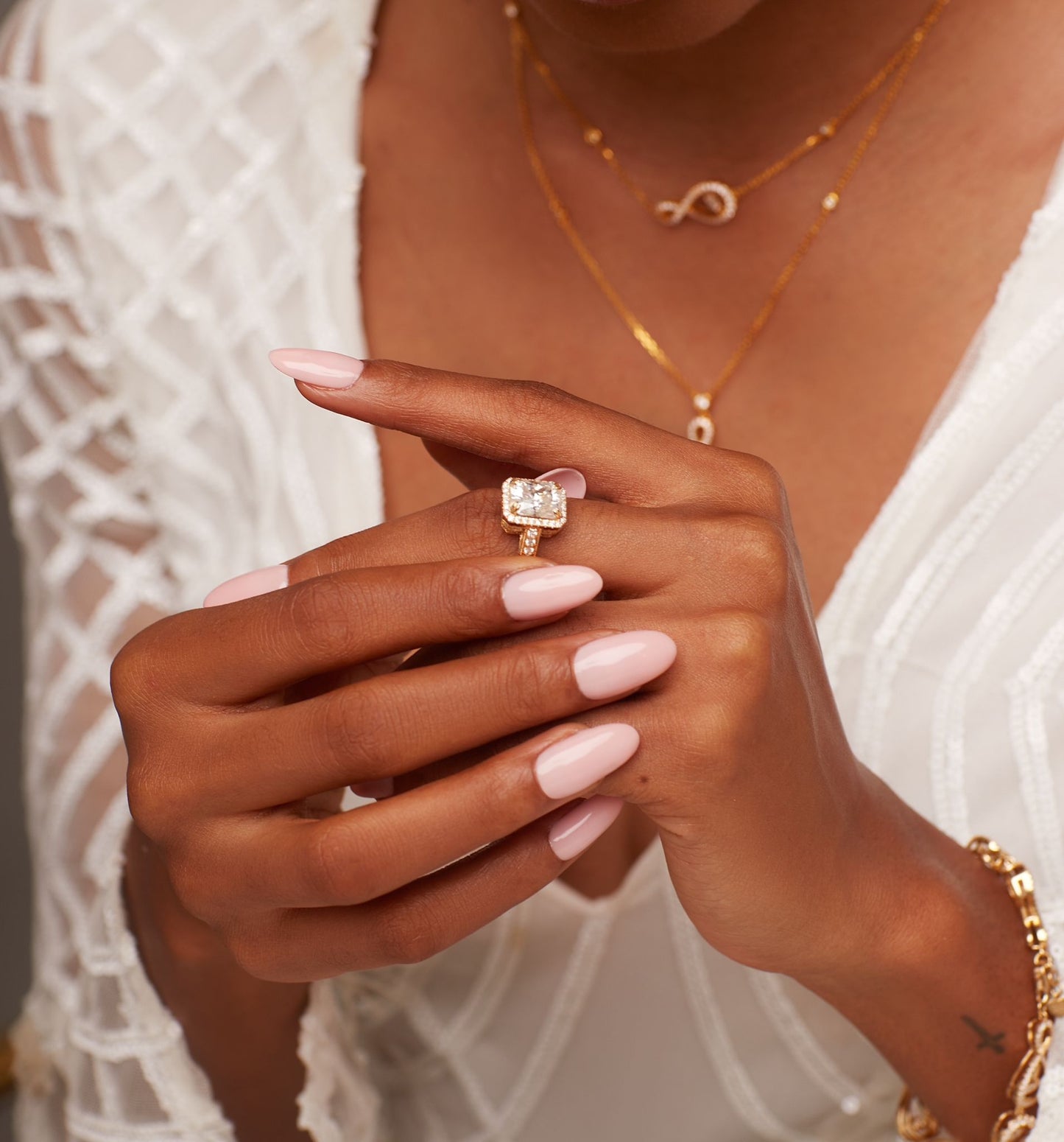 Florence Moissanite Engagement Ring in 18K Gold