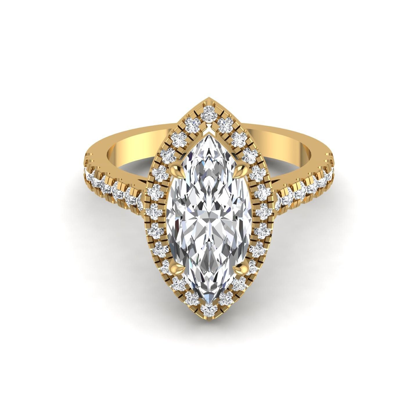 Jackie Marquise Cut Diamond Ring in 18K Gold