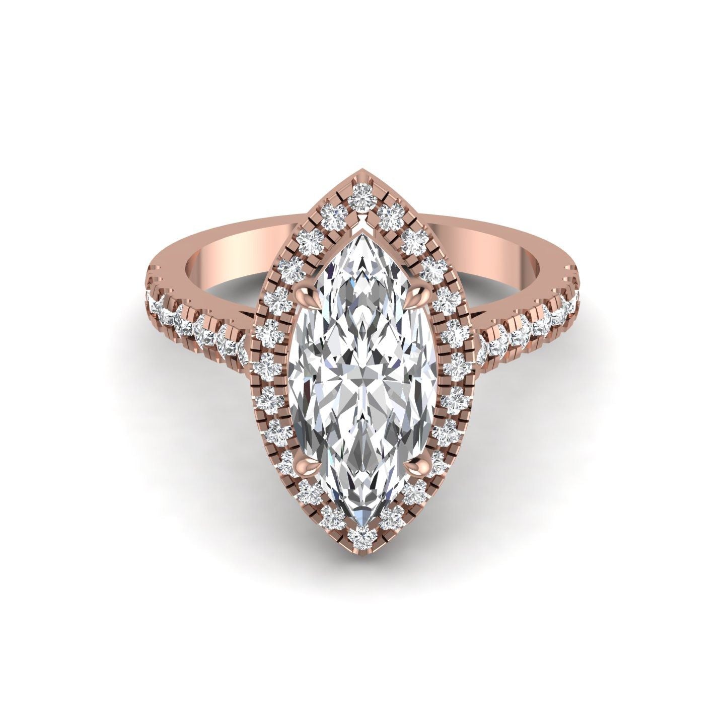 Jackie Marquise Cut Diamond Ring in 18K Gold
