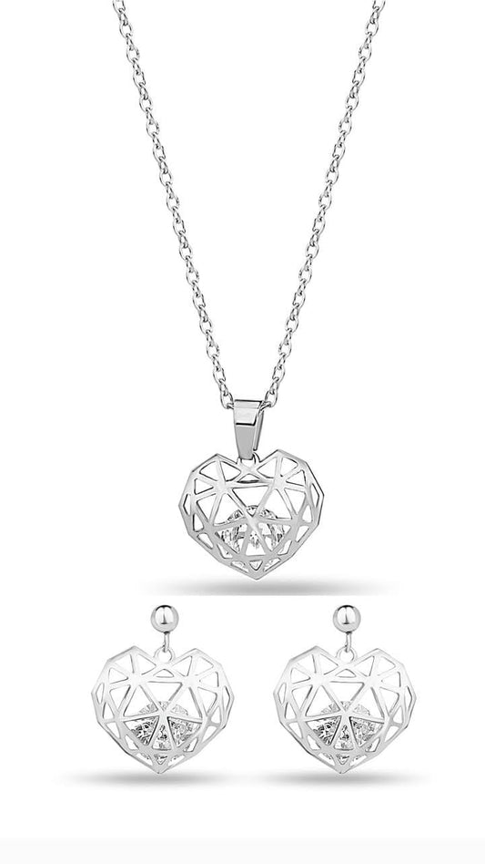 Prism Hypoallergenic Steel Necklace and Earrings Set