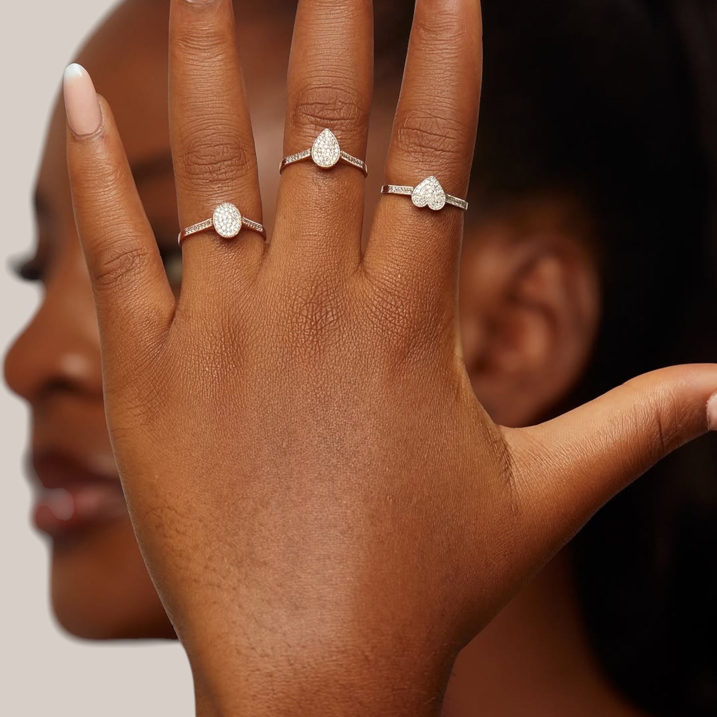 Pearl Pear Cut Diamond Engagement Ring in 18KT Gold