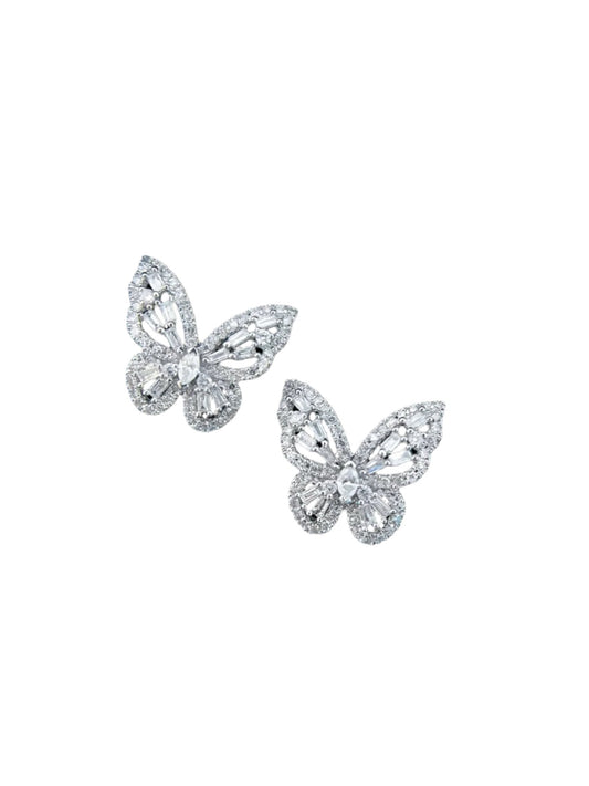 Katie Butterfly Moissanite Studs in 925 Sterling Silver
