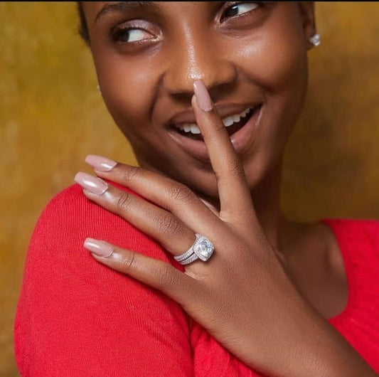 Olachi CZ Bride Set in  925 Sterling Silver