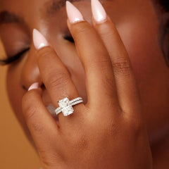 Simi Radiant Cut CZ Bride Set in 925 Sterling Silver