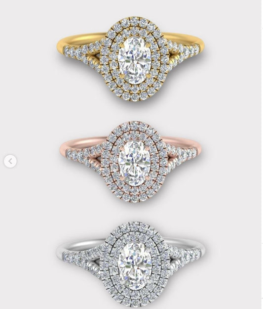 Zuri Diamond Engagement Ring in 18K Gold