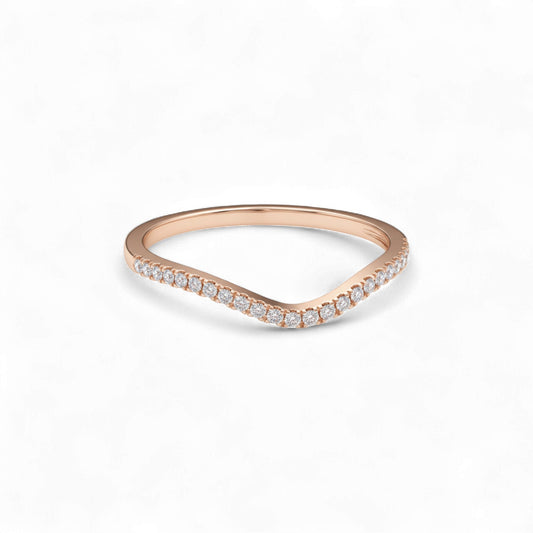 Precious Curve Natural Diamond Band in 18KT Gold