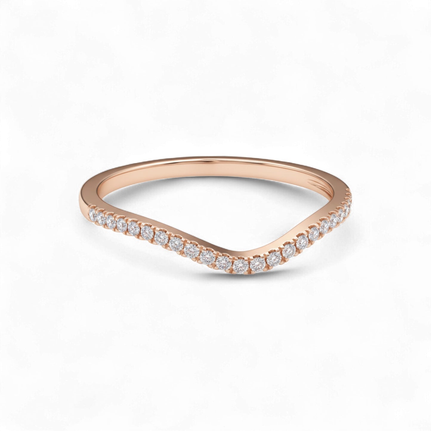 Precious Curve Natural Diamond Band in 10KT Gold