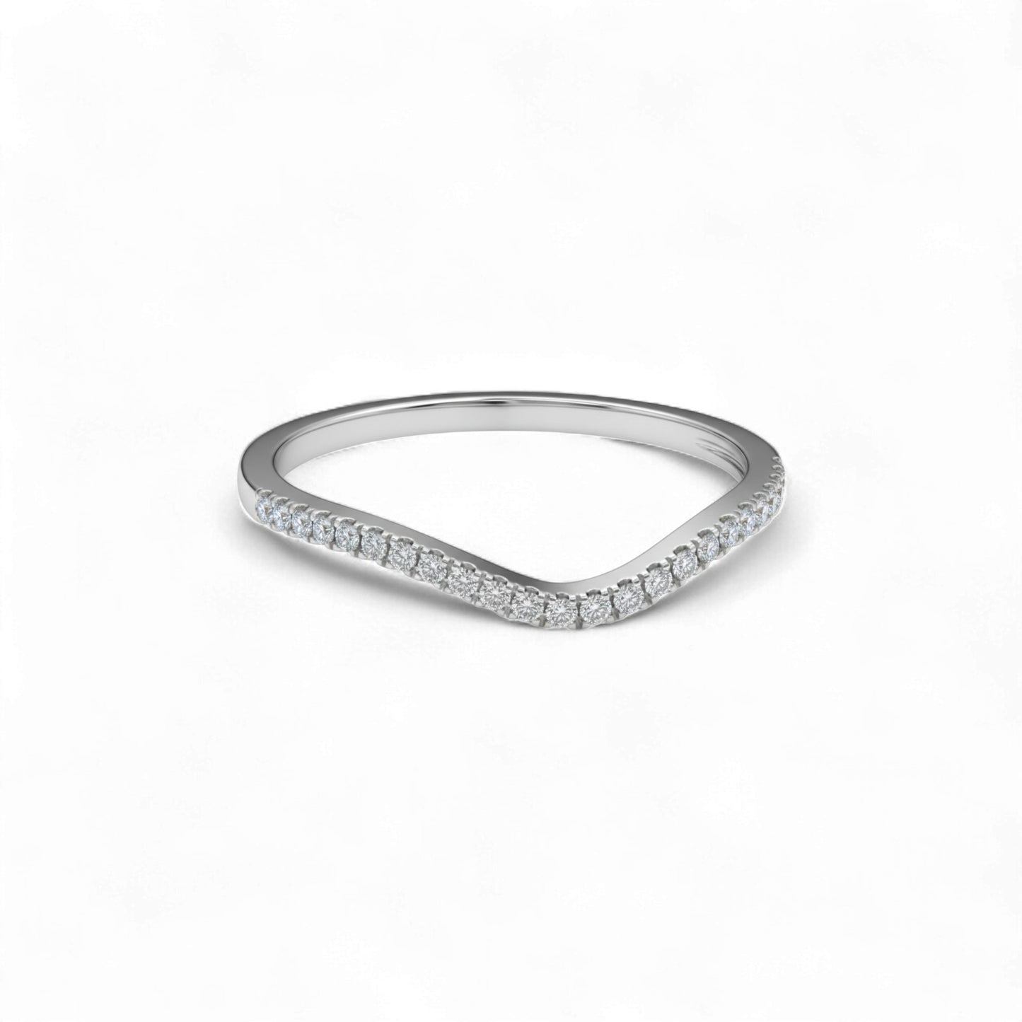 Precious Curve Natural Diamond Band in 18KT Gold