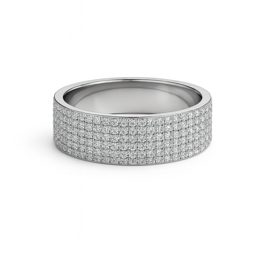 Presidential CZ Band in 925 Sterling Silver