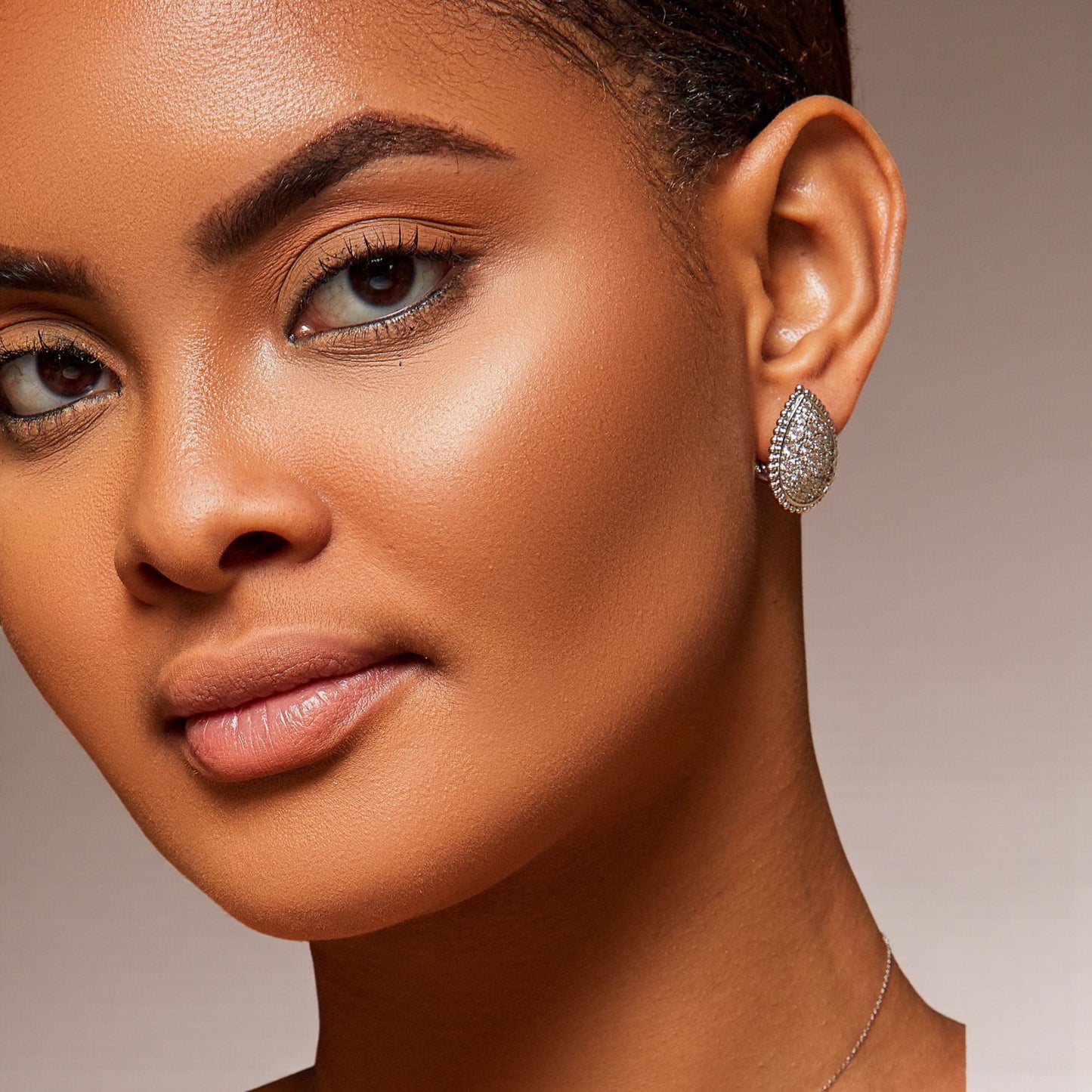 Radiance Pear Cut Pavé Studs in 18K Gold