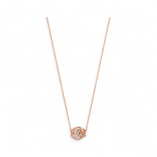 Hearts & Barrel Natural Diamond Necklace in 18K Gold