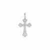 Single Stone Cross Diamond Pendant in 18k gold with natural diamond centerpiece