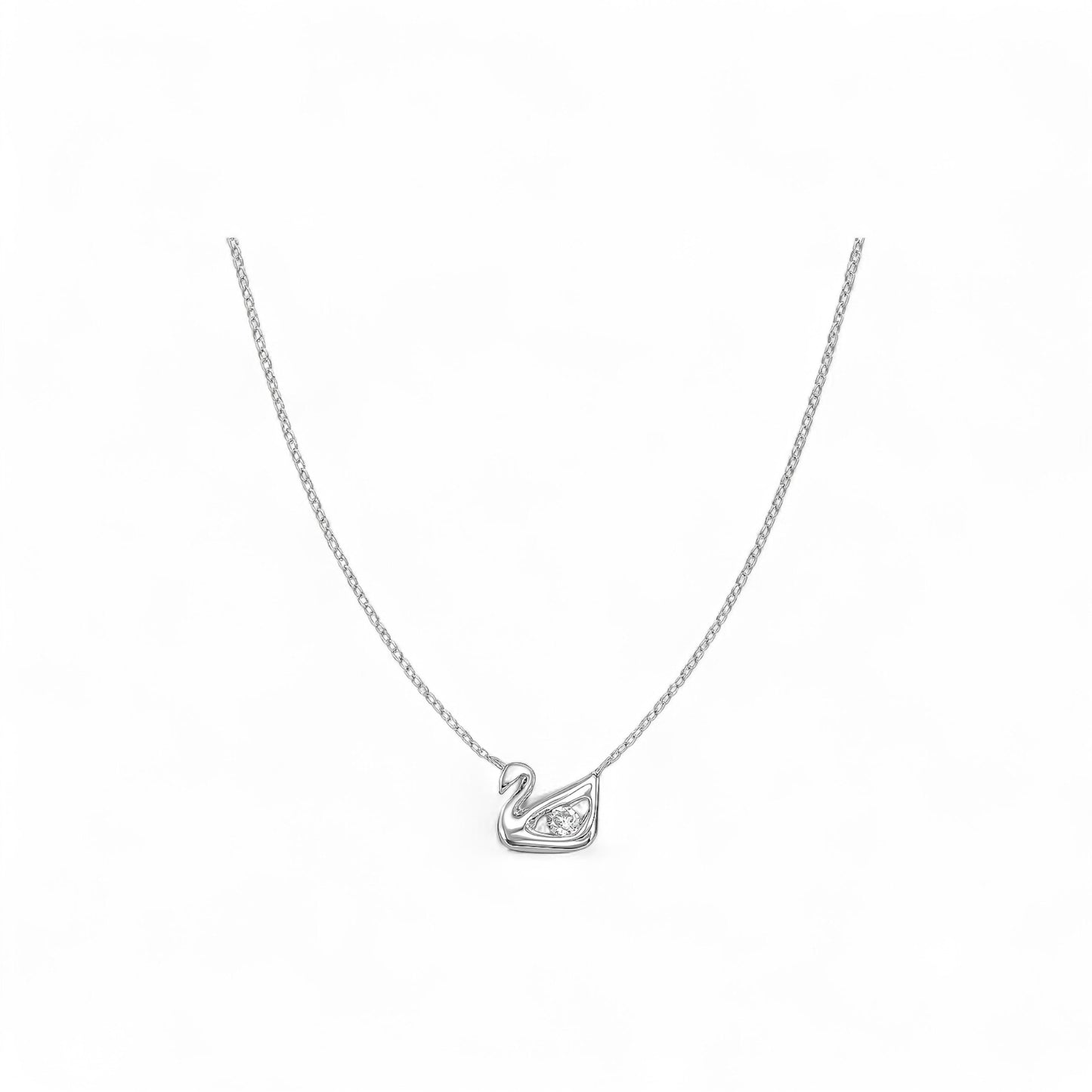 Swan Moissanite Necklace in 925 Sterling Silver