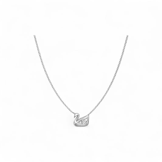 Swan Moissanite Necklace in 925 Sterling Silver