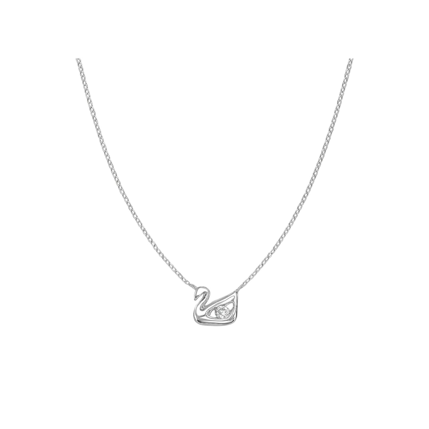 Swan Moissanite Necklace in 925 Sterling Silver