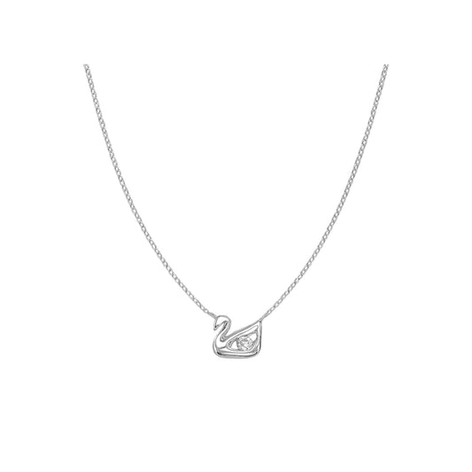 Swan Moissanite Necklace in 925 Sterling Silver