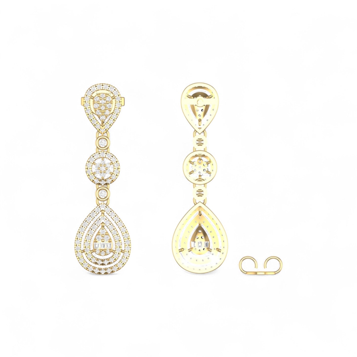 Tear Drop Diamond Earrings in 18K Gold