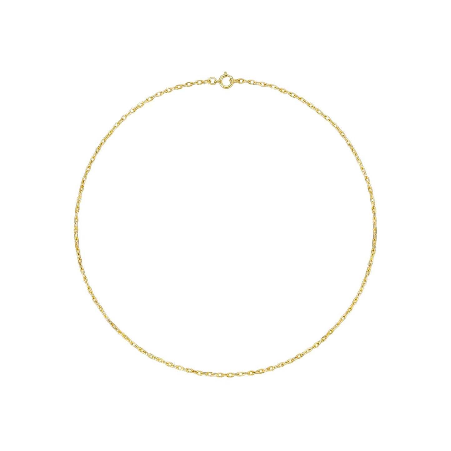 18KT gold thin cable necklace with delicate classic cable link design