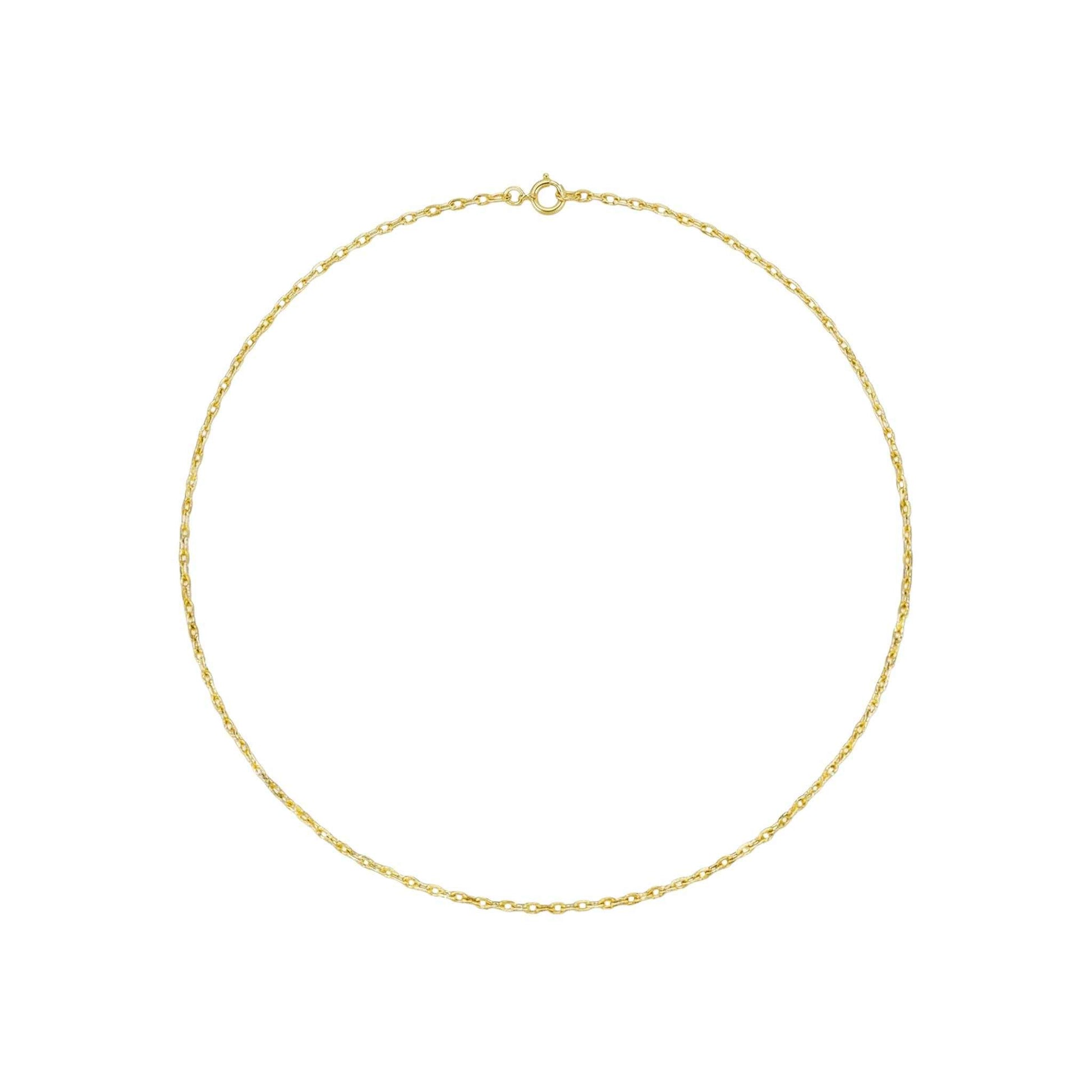 18KT gold thin cable necklace with delicate classic cable link design