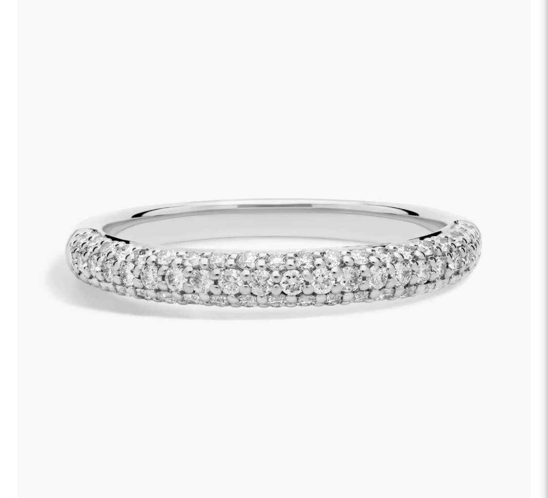 3D Pave CZ Band in 925 Sterling Silver
