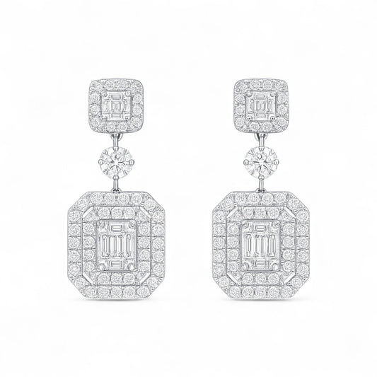 Tiffany Anniversary Natural Diamond Drop Earrings in 18k Gold