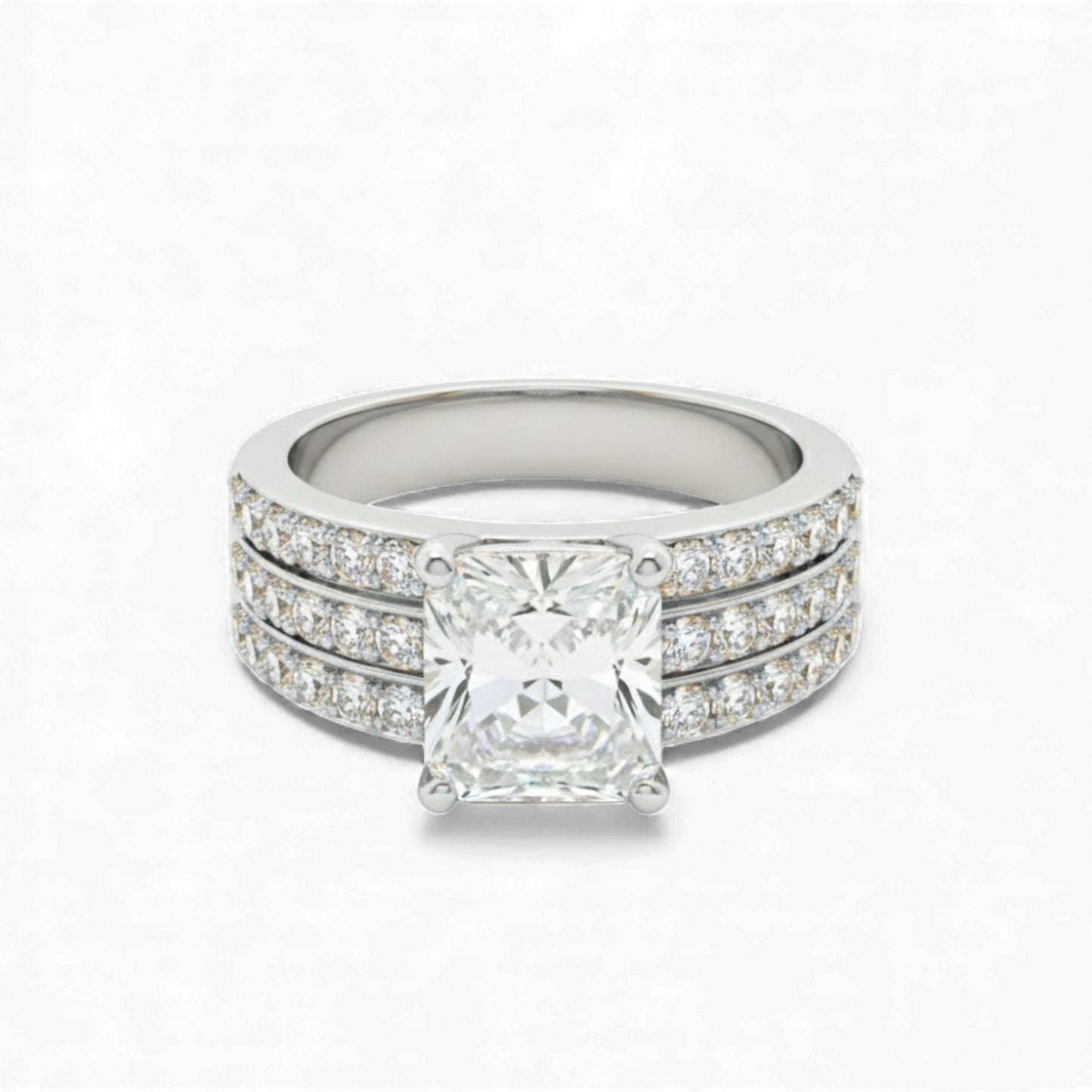 Diamond ring with a white background