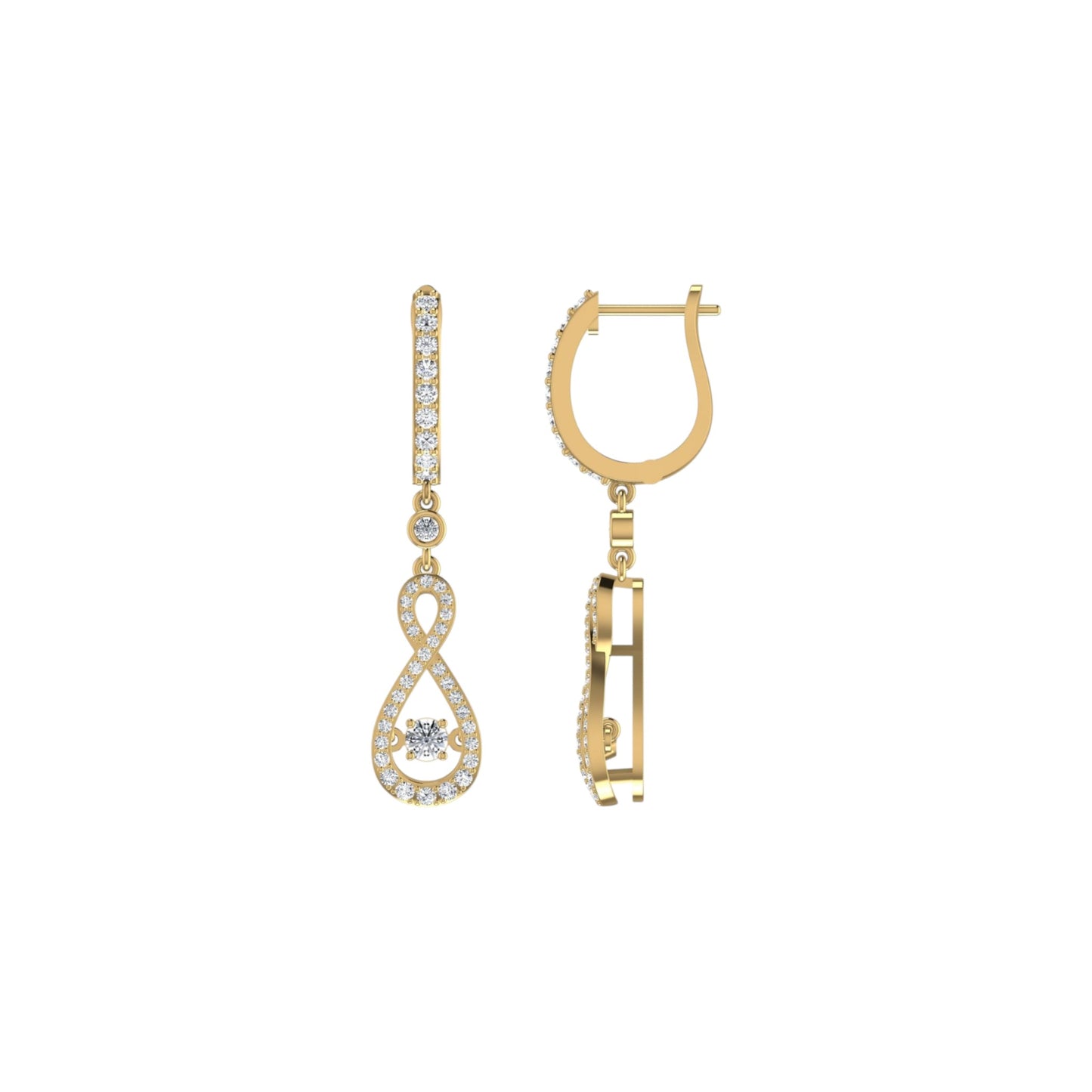 Twinkle Infinie Drop Pave Diamond Earrings in 18K Gold