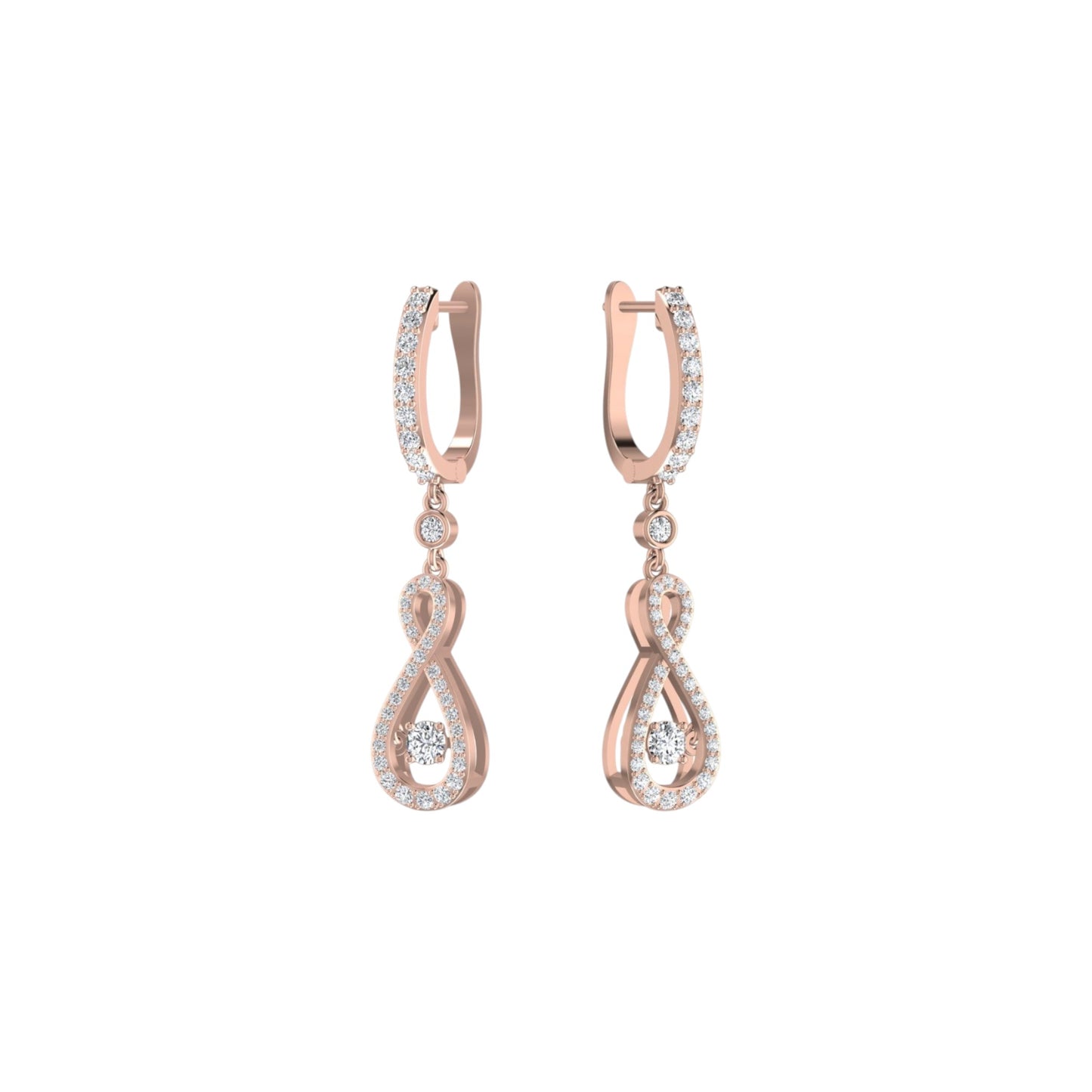 Twinkle Infinie Drop Pave Diamond Earrings in 18K Gold