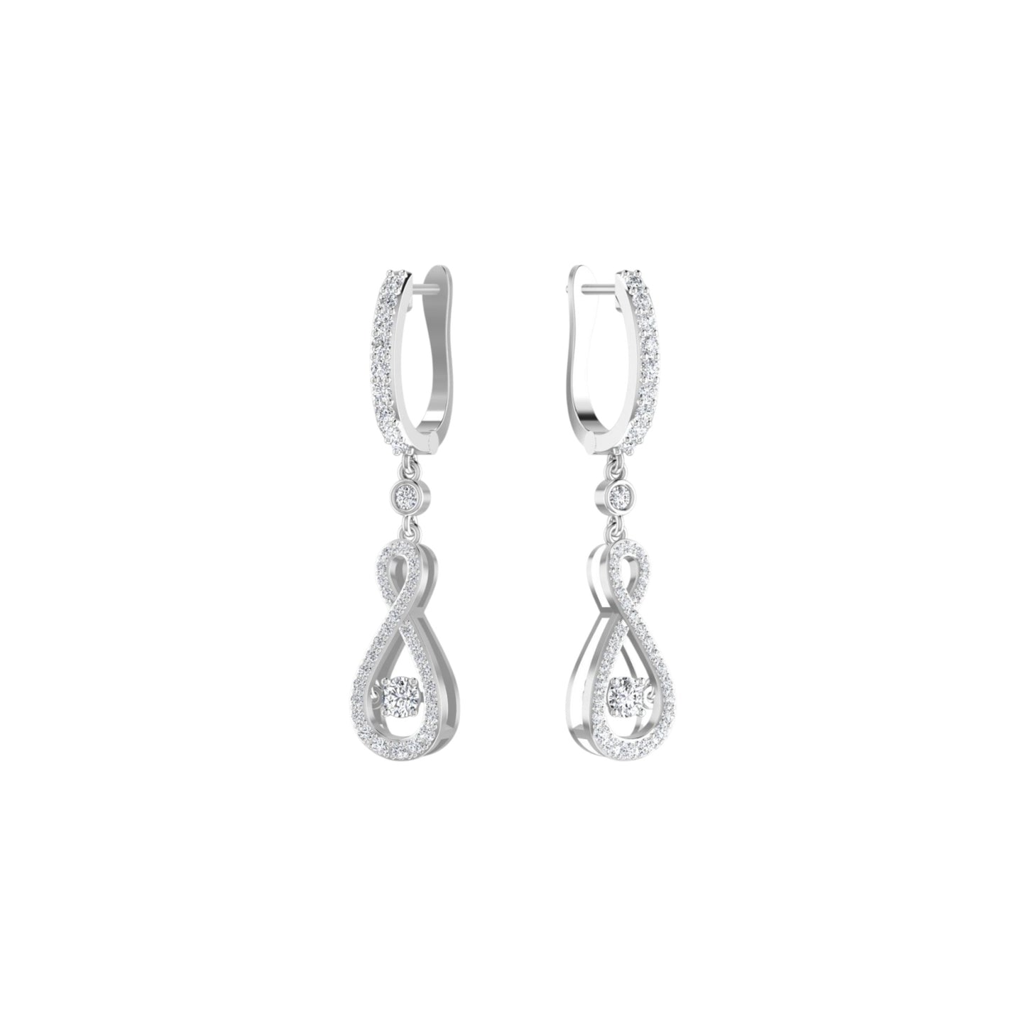 Twinkle Infinie Drop Pave Diamond Earrings in 18K Gold
