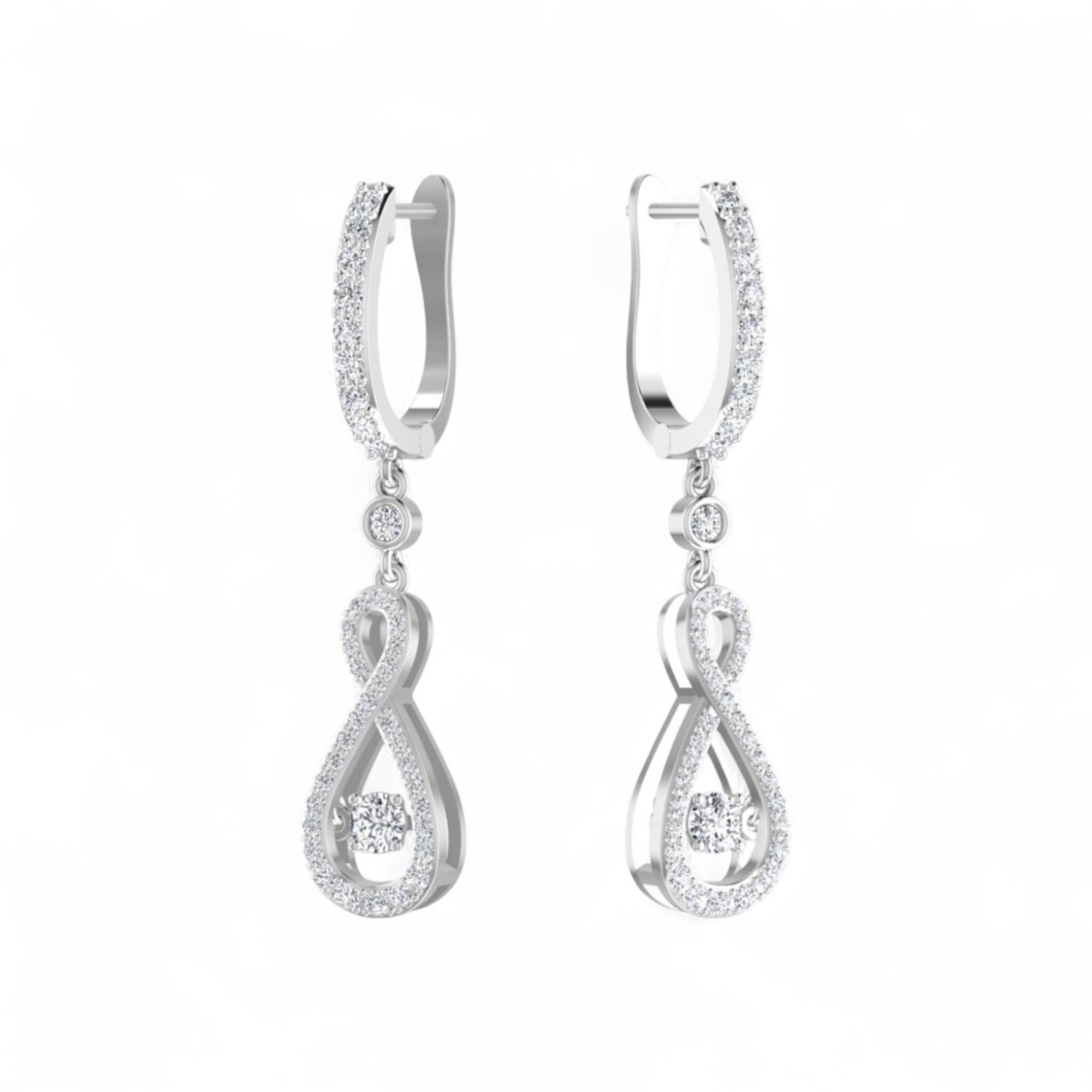 Twinkle Infinie Drop Pave Diamond Earrings in 18K Gold