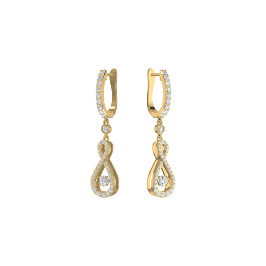 Twinkle Infinie Drop Pave Diamond Earrings in 18K Gold