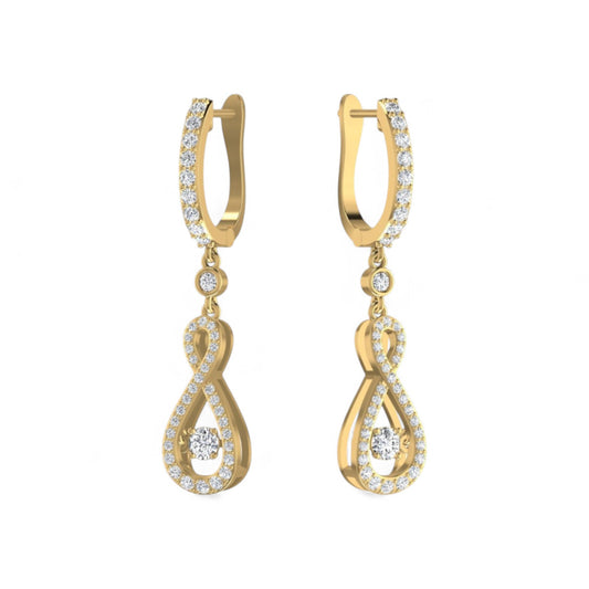 Twinkle Infinie Drop Pave Diamond Earrings in 18K Gold