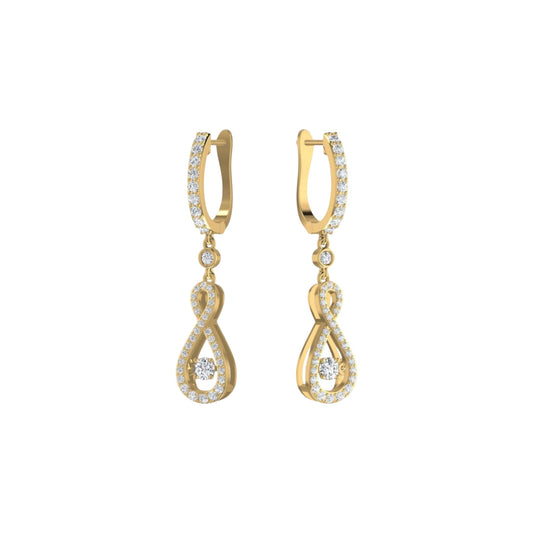 Twinkle Infinie Drop Pave Diamond Earrings in 18KT Gold