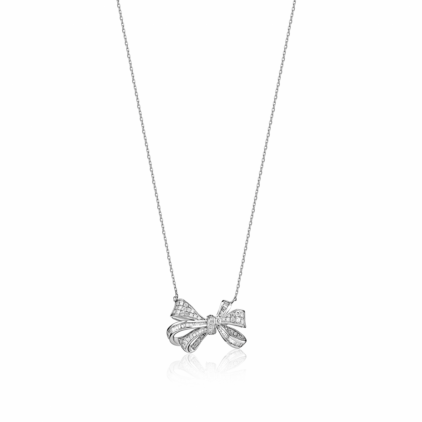 Bow Diamond Necklace in 18K Gold
