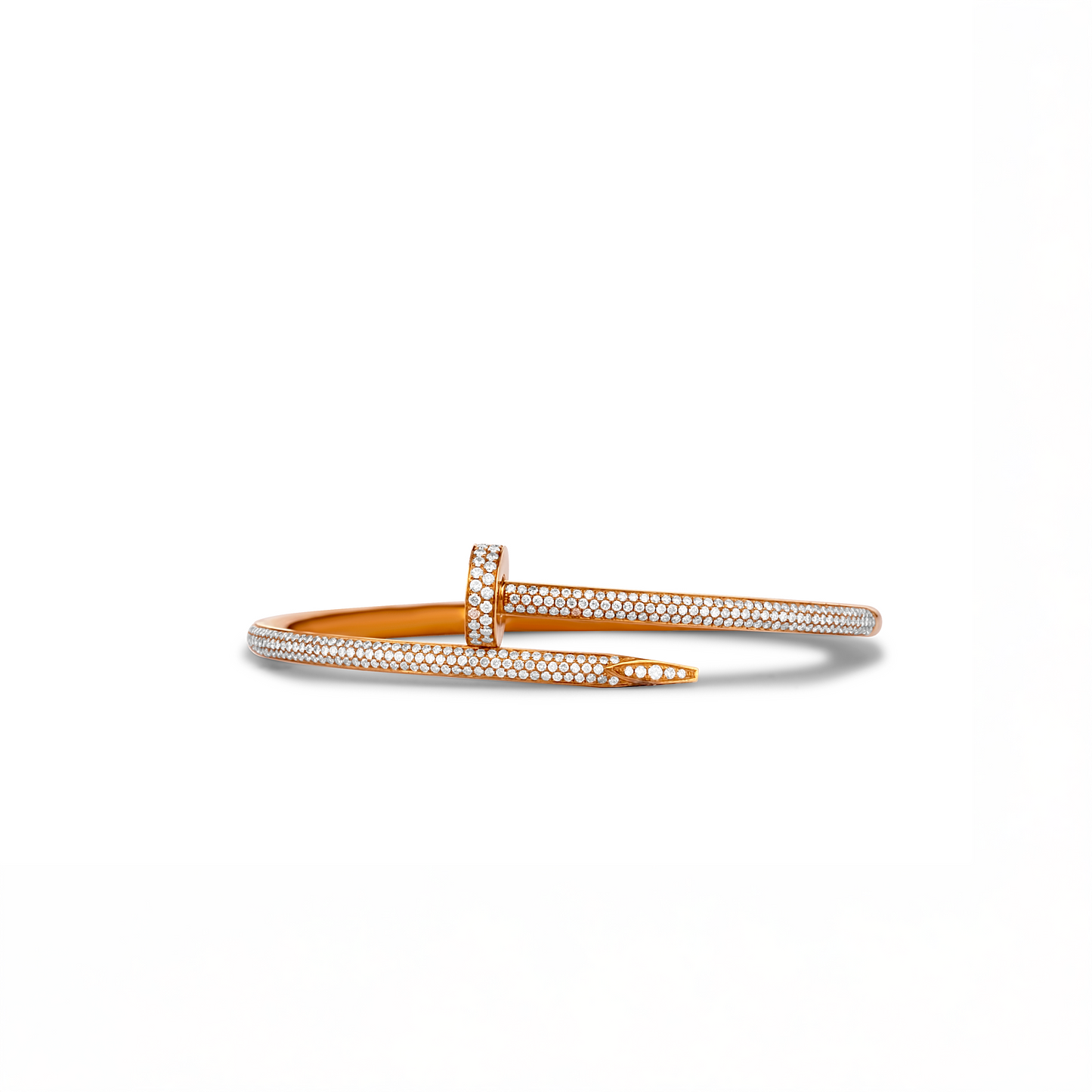 Pave Nail Cuff Natural Diamond Bracelet in 18 Karat Gold