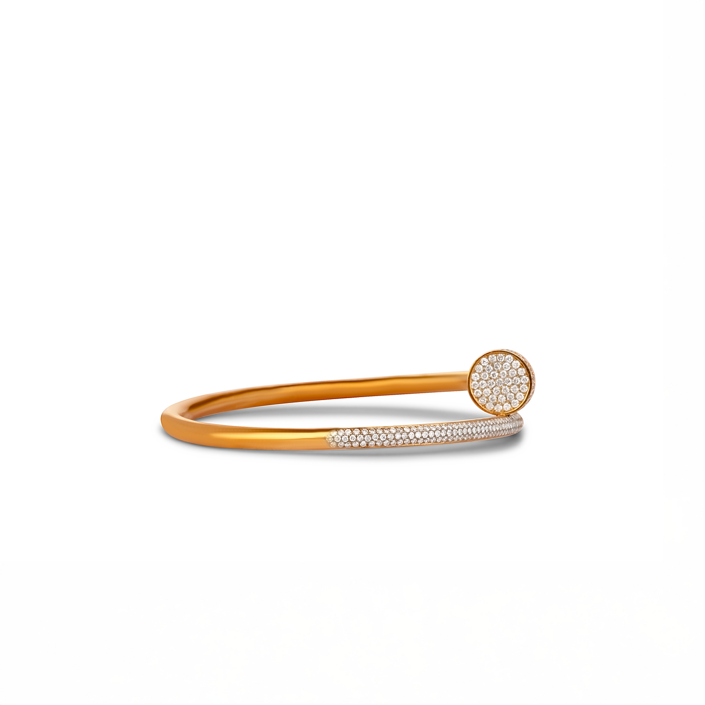 Pave Nail Cuff Natural Diamond Bracelet in 18 Karat Gold